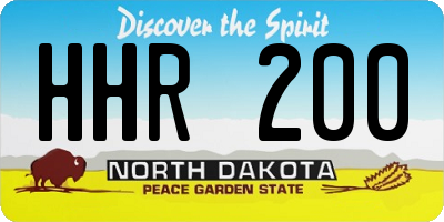ND license plate HHR200