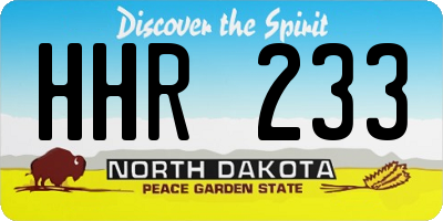 ND license plate HHR233