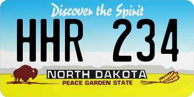 ND license plate HHR234
