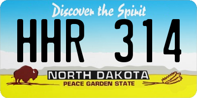 ND license plate HHR314