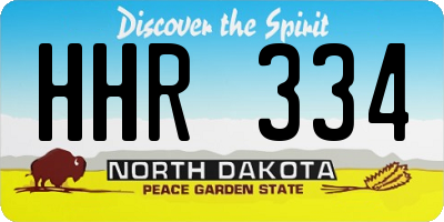 ND license plate HHR334