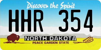 ND license plate HHR354