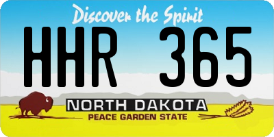 ND license plate HHR365