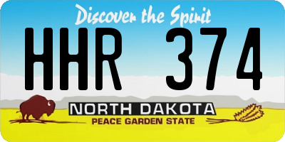 ND license plate HHR374