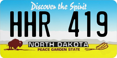 ND license plate HHR419