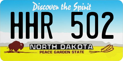 ND license plate HHR502