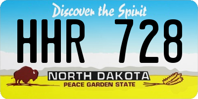 ND license plate HHR728