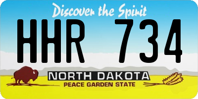 ND license plate HHR734
