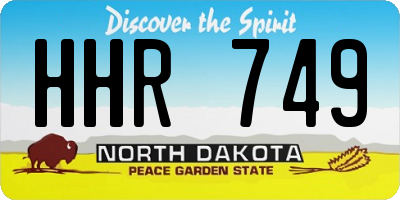 ND license plate HHR749