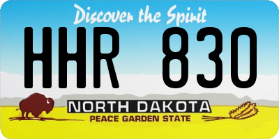 ND license plate HHR830