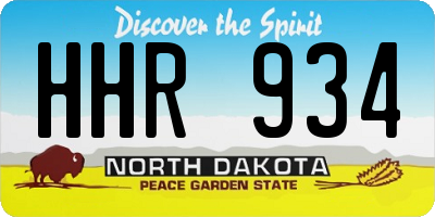 ND license plate HHR934