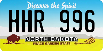 ND license plate HHR996