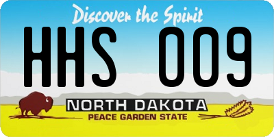 ND license plate HHS009