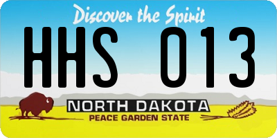 ND license plate HHS013