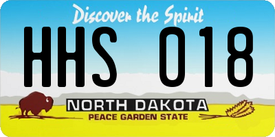 ND license plate HHS018