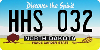 ND license plate HHS032
