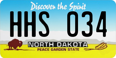 ND license plate HHS034