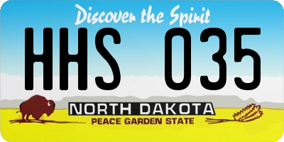 ND license plate HHS035