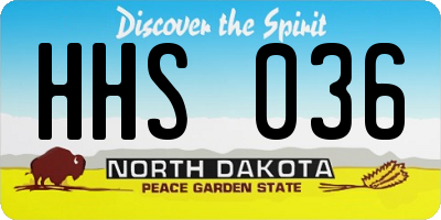 ND license plate HHS036