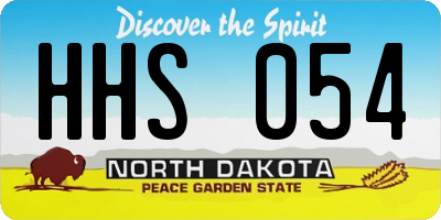 ND license plate HHS054