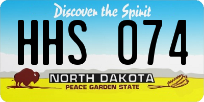 ND license plate HHS074