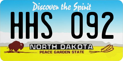 ND license plate HHS092