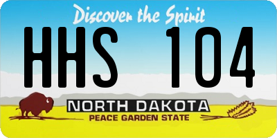 ND license plate HHS104