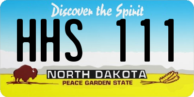 ND license plate HHS111