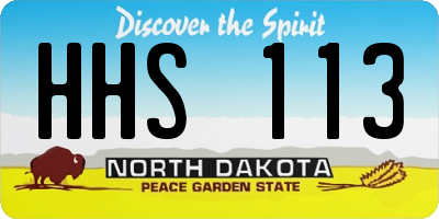 ND license plate HHS113