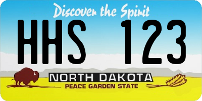ND license plate HHS123