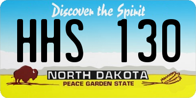 ND license plate HHS130