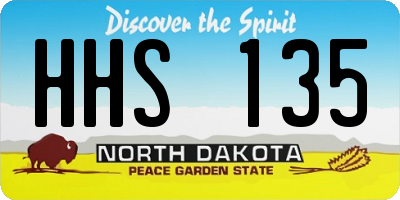 ND license plate HHS135