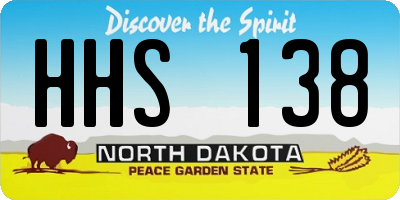 ND license plate HHS138