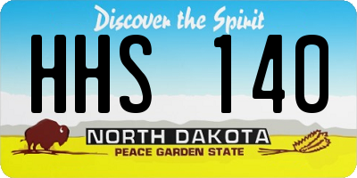 ND license plate HHS140