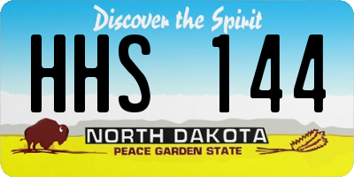 ND license plate HHS144