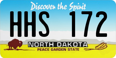 ND license plate HHS172