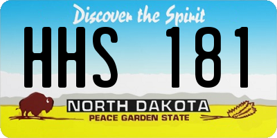 ND license plate HHS181