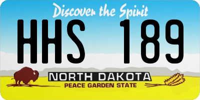 ND license plate HHS189