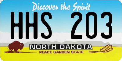 ND license plate HHS203