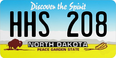 ND license plate HHS208