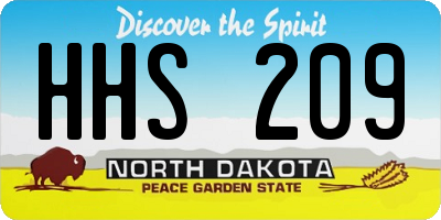 ND license plate HHS209