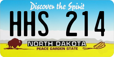 ND license plate HHS214