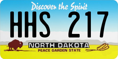 ND license plate HHS217