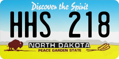 ND license plate HHS218