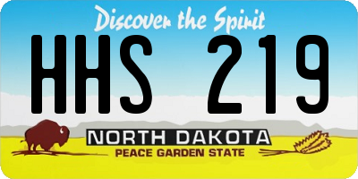 ND license plate HHS219