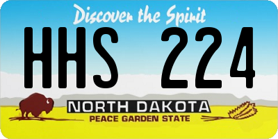 ND license plate HHS224