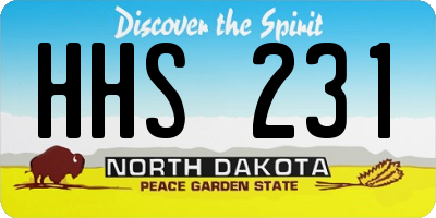 ND license plate HHS231