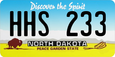 ND license plate HHS233