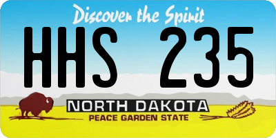 ND license plate HHS235