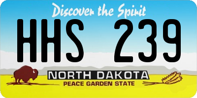 ND license plate HHS239